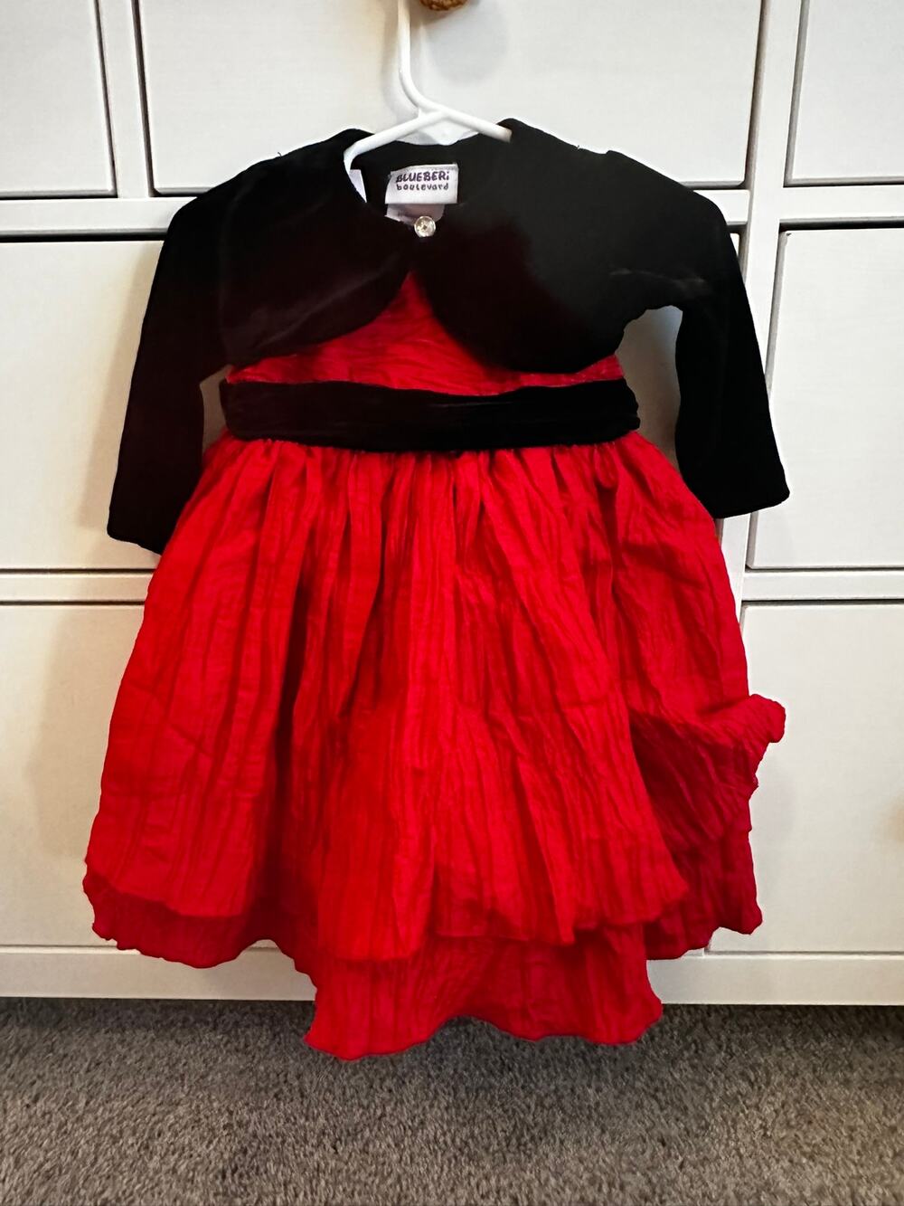 Blueberi Boulevard Baby Girl Size 6-9 Months 2-Piece Christmas Party Dress
